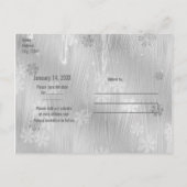 Carte Postale Faire-part Pays merveilleux d'hiver de glace blanche argentée (Dos)