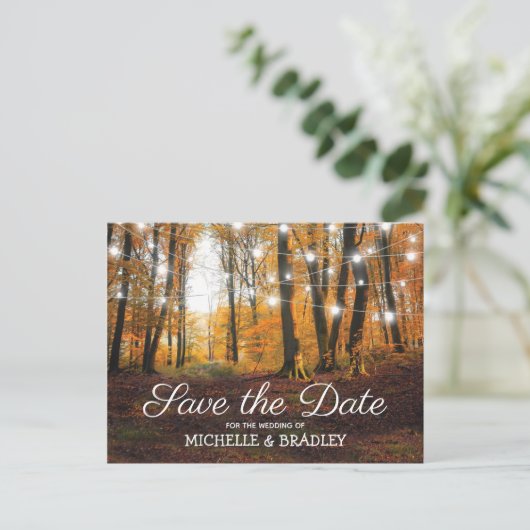 Carte Postale Faire-part Pays rustique Automne automne Enregistrer la date (Debout devant)