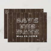 Carte Postale Faire-part Pays rustique Mariage occidental ENREGISTRER LE TY (Devant / Derrière)