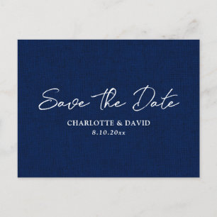 Carte Postale Faire-part Pays Rustique Marine Bleu Mariage Enregistrer La D