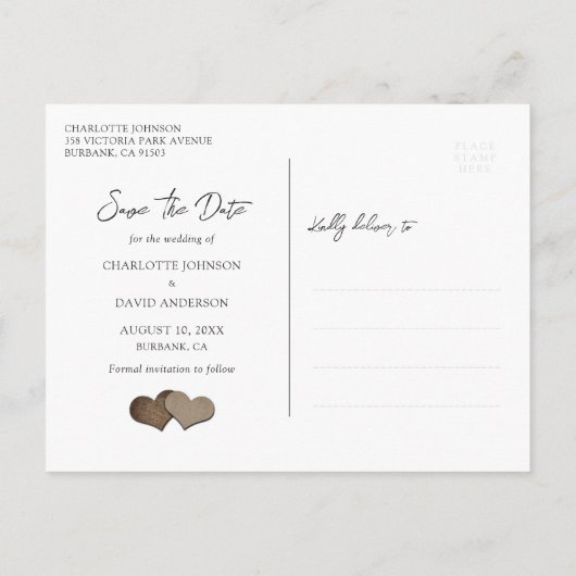 Carte Postale Faire-part Pays Rustique Marine Bleu Mariage Enregistrer La D (Dos)