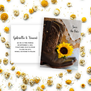 Carte Postale Faire-part Pays Tournesol et mariage de dentelle Enregistrer