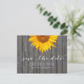 Carte Postale Faire-part Pays Tournesol Grange mariage en bois Enregistrer  (Debout devant)