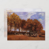 Carte Postale Faire-part Paysage d'automne par Van Gogh. Réservez la date (Devant / Derrière)