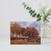 Carte Postale Faire-part Paysage d'automne par Van Gogh. Réservez la date (Debout devant)