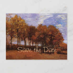 Carte Postale Faire-part Paysage d'automne par Van Gogh. Sauvegarder la dat