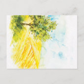 Carte Postale Faire-part Paysage de campagne Mariage Jaune Clair Élégant (Dos)