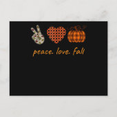 Carte Postale Faire-part Peace Love Fall Thanksgiving Leopard Citrouille (Devant)