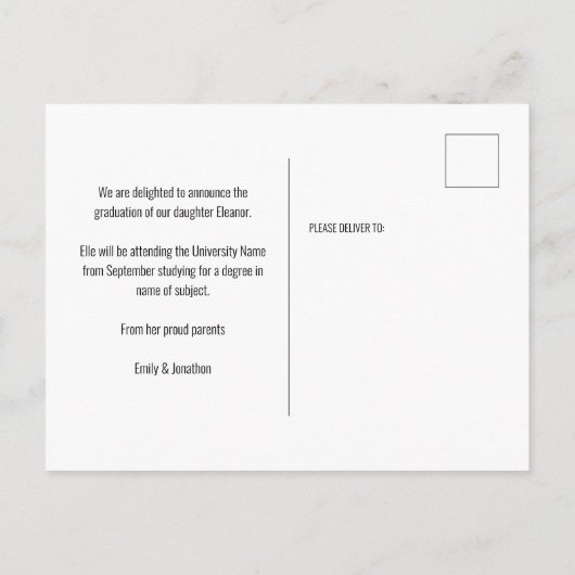 Carte Postale Faire-part Peace Out 2 Script photo 2022 Graduation Purple (Dos)