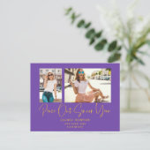 Carte Postale Faire-part Peace Out 2 Script photo 2022 Graduation Purple (Debout devant)