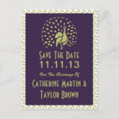 Carte Postale Faire-part Peacock ou Pea Hen Graphisme par Artinspanted (Devant)