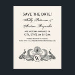 Carte Postale Faire-part Peacocks vintages Monogram Ivory BG<br><div class="desc">Peacocks vintages avec Monogramme - Couleur Arrière - plan ivoire Invitations personnalisables et accessoires avec une image stylisée vintage d'un Peacocks avec Monogramme. Vous pouvez facilement modifier ces produits en ajoutant des champs de texte, en supprimant des champs de texte existants, en modifiant des images de conception ou en ajoutant...</div>
