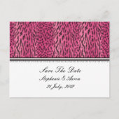 Carte Postale Faire-part Peau d'animal d'impression rose Enregistrer la dat (Devant)