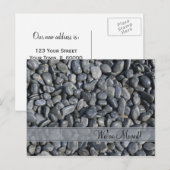 Carte Postale Faire-part Pebbles noirs lisses Changement d'adresse (Devant / Derrière)