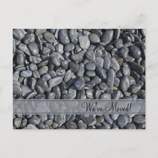 Carte Postale Faire-part Pebbles noirs lisses Changement d'adresse (Devant)