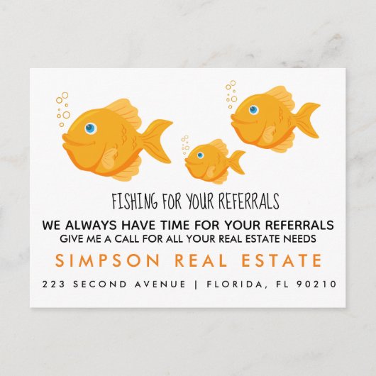Carte Postale Faire-part pêche aux recommandationsannonce immobilière (Devant)