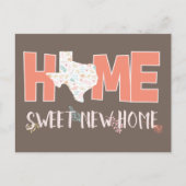 Carte Postale Faire-part Pêche & Brown Home, Sweet New Home - Texas (Devant)