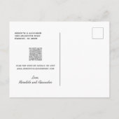 Carte Postale Faire-part Pêche Fleur Violet Poussiéreux Code QR Enregistrer (Dos)