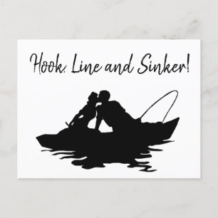 Carte Postale Faire-part Pêcheur en plein air Enregistrer la date