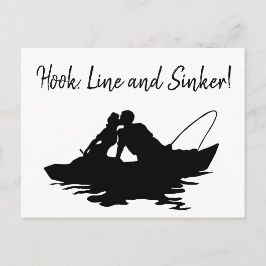 Carte Postale Faire-part Pêcheur en plein air Enregistrer la date (Devant)