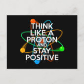 CARTE POSTALE FAIRE-PART PENSEZ À UN PROTON ET RESTEZ POSITIF (Devant)