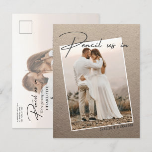 Carte Postale Faire-part Pensez-Nous Dans Enregistrer La Date Mariage Photo