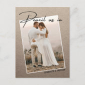 Carte Postale Faire-part Pensez-Nous Dans Enregistrer La Date Photo Mariage (Devant)