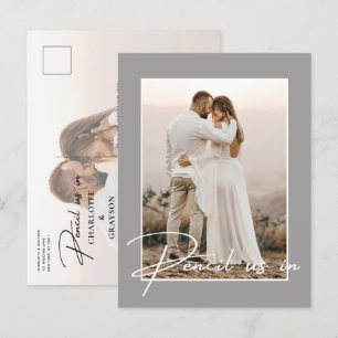 Carte Postale Faire-part Pensez-Nous Dans Enregistrer La Date Photo Mariage