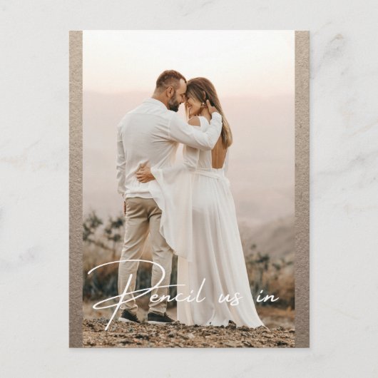 Carte Postale Faire-part Pensez-Nous Dans Enregistrer La Date Photo Rustiqu (Devant)