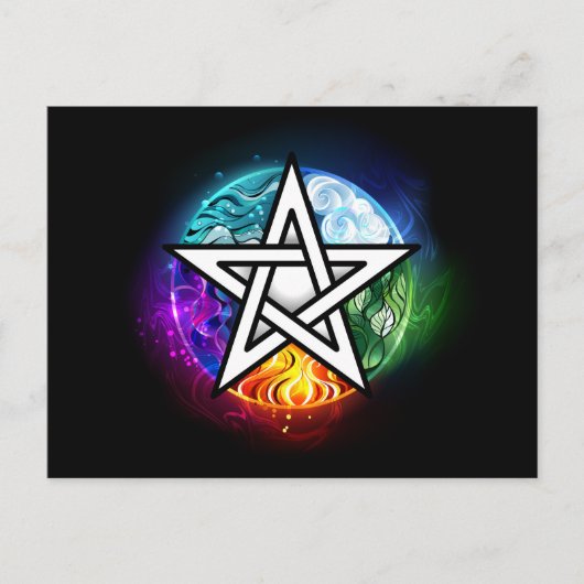 Carte Postale Faire-part pentagramme wiccan (Devant)