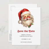 Carte Postale Faire-part Père Noël joyeux et jovial Style Rétro Noël (Devant / Derrière)