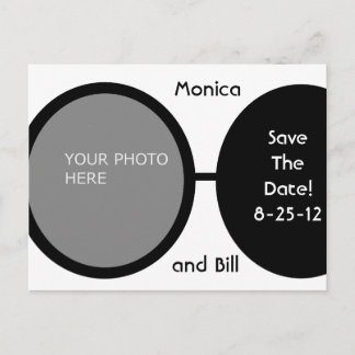 Carte Postale Faire-part Perles Noires et Blanches