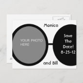 Carte Postale Faire-part Perles Noires et Blanches (Devant / Derrière)