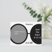 Carte Postale Faire-part Perles Noires et Blanches (Debout devant)