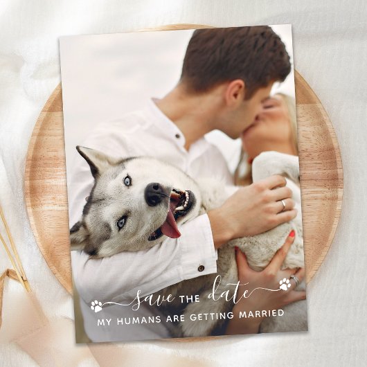 Carte Postale Faire-part Personalized Pet Photo Dog Wedding Save The Date