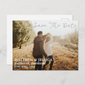 Carte Postale Faire-part Personnalisé Engagé Champ de Coucher de Soleil Rus (Devant / Derrière)