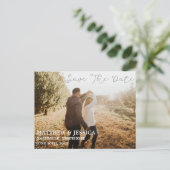 Carte Postale Faire-part Personnalisé Engagé Champ de Coucher de Soleil Rus (Debout devant)