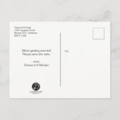 Carte Postale Faire-part Personnalisé, Enregistrer la date, Aquarelle fleur (Dos)