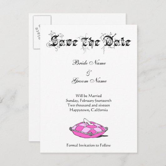 Carte Postale Faire-part Personnalisé Enregistrer la date Cinderella Slippe (Devant / Derrière)