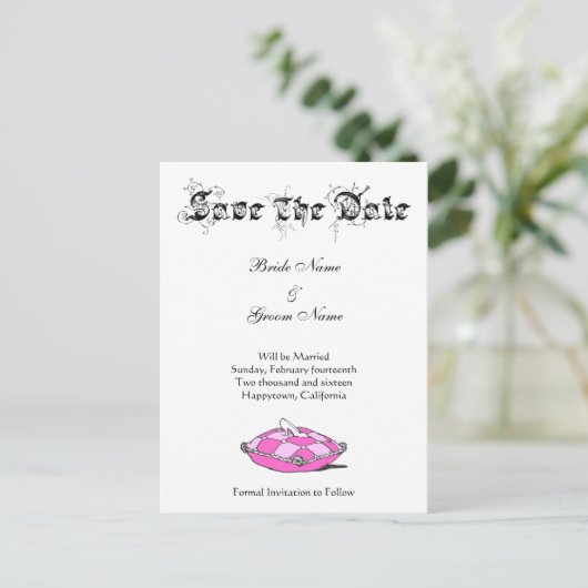 Carte Postale Faire-part Personnalisé Enregistrer la date Cinderella Slippe (Debout devant)