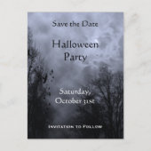 Carte Postale Faire-part Personnalisé Enregistrer la date Haunted Blue Sky  (Devant)