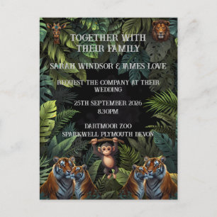 Carte Postale Faire-part Personnaliser l'invitation du zoo Mariage