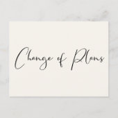 Carte Postale Faire-part Pet Mariage Changement de Plans Crème Élégant (Devant)