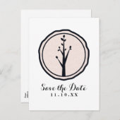 Carte Postale Faire-part Petit Arbre Rustique Mariage Nature Enregistrer la (Devant / Derrière)