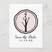 Carte Postale Faire-part Petit Arbre Rustique Mariage Nature Enregistrer la (Devant)