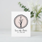 Carte Postale Faire-part Petit Arbre Rustique Mariage Naturel Enregistrer l (Debout devant)