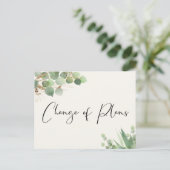 Carte Postale Faire-part Petit changement de plans pour le mariage Eucalypt (Debout devant)