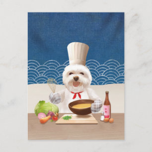 Carte Postale Faire-part Petit Chien Chef