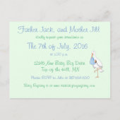 Carte Postale Faire-part "Petite cigogne" C'est un garçon ! (Dos)