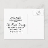 Carte Postale Faire-part Phare Dessiné à la Main et Mouette Changement d'Ad (Dos)